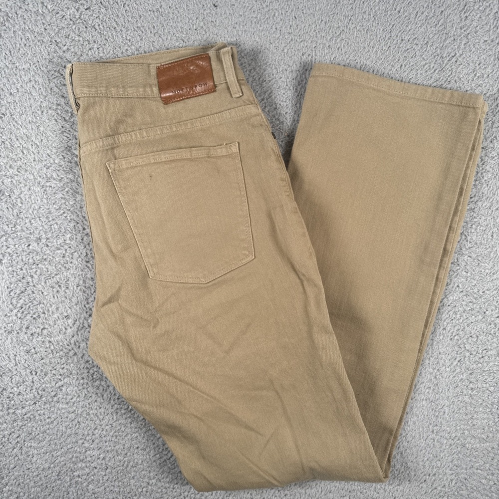 Mott and Bow Jeans Men's 34x34 (34x33) Beige Tan Straight Mercer Twill Stretch